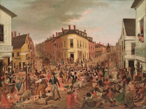 Les Five Points à Manhattan, George Catlin, 1827 - source WikiCommons