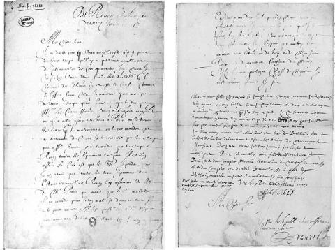 Supposée lettre de Pascal envoyée à sa sœur, faux de Denis Vrain-Lucas - source : Gallica-BnF