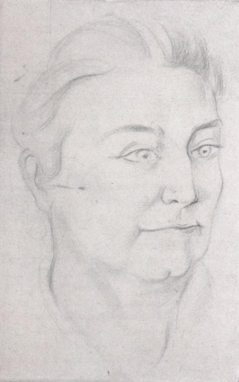 Rachilde dans la seconde moitié de sa vie, dessin d’André Favori, 1924 - source : Gallica-BnF