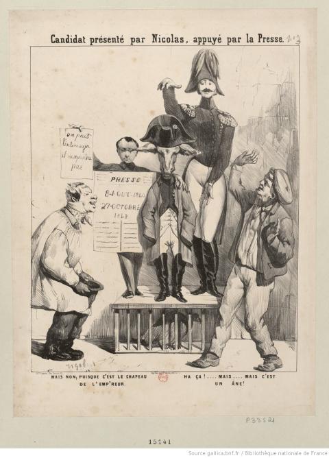 Candidat présenté par Nicolas, appuyé par la Presse ; Rigobert - source : Gallica-BnF