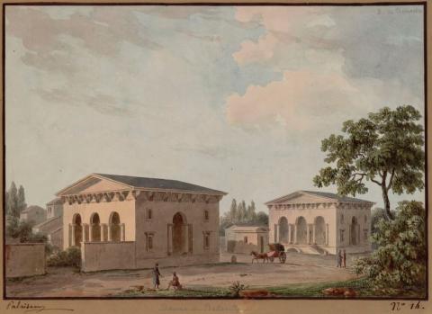 La barrière de Belleville, estampe de Palaiseau, 1819 - source : Gallica BnF
