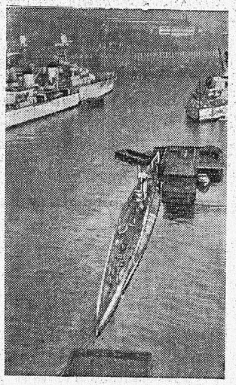 Vue du sous-marin républicain C-2 saboté par les agents nationalistes, L'Humanité, 1938 - source : RetroNews-BnF