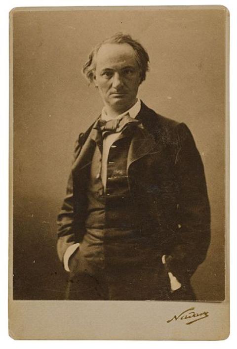 Portrait de Charles Baudelaire par Nadar, 1855 - source : WikiCommons