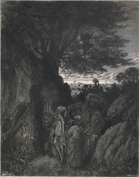 Illustration pour Ali Baba et les quarante voleurs, Gustave Doré, 1865 - source : Gallica-BnF