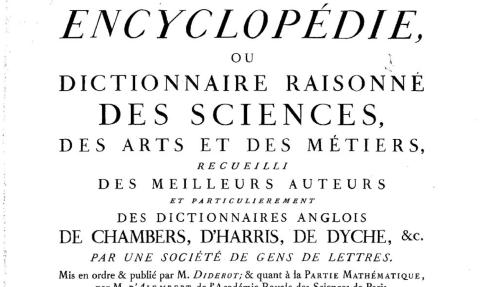Première page du premier volume de « L'Encyclopédie », 1751 - source : Gallica-BnF