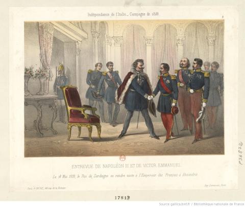 Entrevue de Napoléon III et de Victor-Emmanuel ; 1859 - source : Gallica-BnF