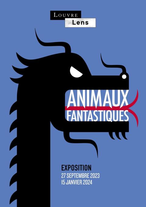 Affiche de l'exposition "Animaux fantastiques" qui se tient actuellement au musée du Louvre-Lens