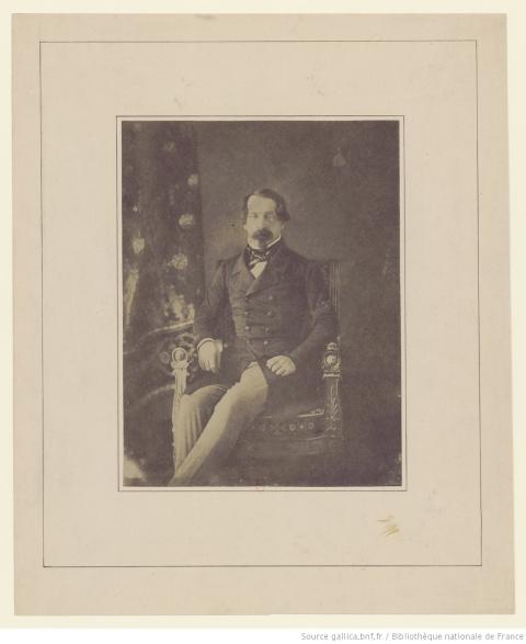 Photographie de Napoléon III alors prince-président, par Gustave Le Gray, 1852 - source : Gallica-BnF