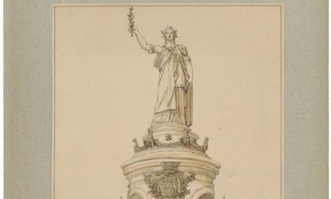 Projet pour la statue de la République, Jules Duvaux, 1879 - source : Gallica-BnF