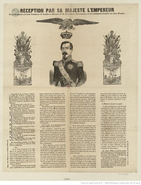 Réception par Sa Majesté l&#039;Empereur d&#039;une députation du haut Commerce de Londres - source : Gallica-BnF