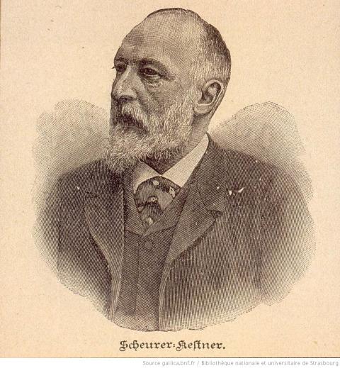Portrait de Scheurer-Kestner ; Éditeur Gutenberg (Berlin) ; 1898 - source : Gallica-BnF