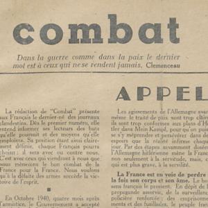 « Combat », un journal clandestin dans la tourmente de la Seconde Guerre mondiale