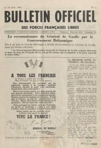 Portrait de Bulletin officiel des Forces françaises libres